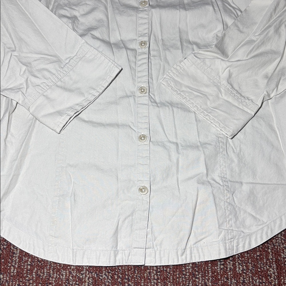 Columbia 100% cotton women’s Large 3/4 sleeve button down hiking outdoor shirt - Picture 3 of 14
